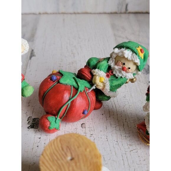 Enesco sewing pin needle thread Santa Claus figurine ornaments set Xmas 1983 - Picture 5 of 13